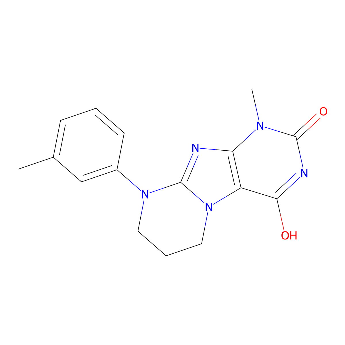 1-methyl-9-(3-methylphenyl)-7,8-dihydro-6H-purino[7,8-a]pyrimidine-2,4-dione molecular structure, CAS 714941-40-9