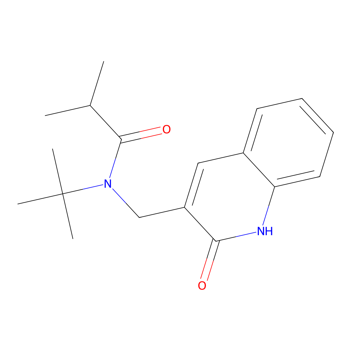 N-tert-butyl-2-methyl-N-[(2-oxo-1H-quinolin-3-yl)methyl]propanamide molecular structure, CAS 714941-96-5