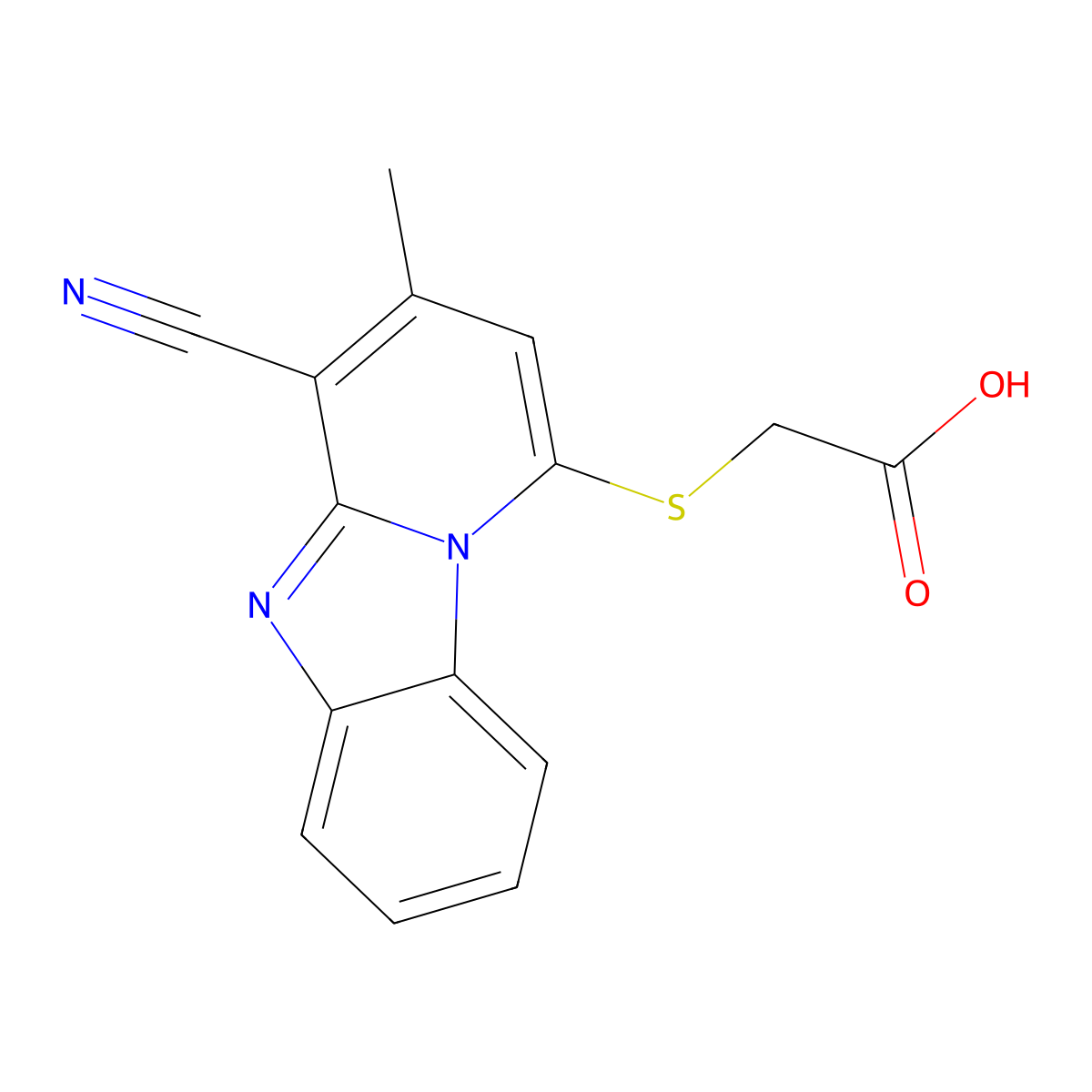 [(4-Cyano-3-methylpyrido[1,2-a]benzimidazol-1-yl)sulfanyl]acetic acid molecular structure, CAS 714942-01-5