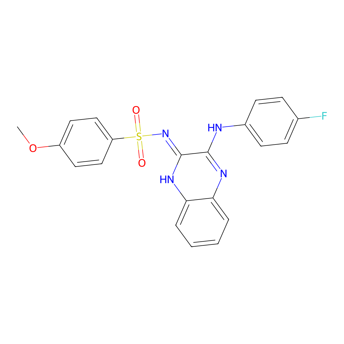 N-(3-((4-fluorophenyl)amino)quinoxalin-2-yl)-4-methoxybenzenesulfonamide molecular structure, CAS 714945-16-1