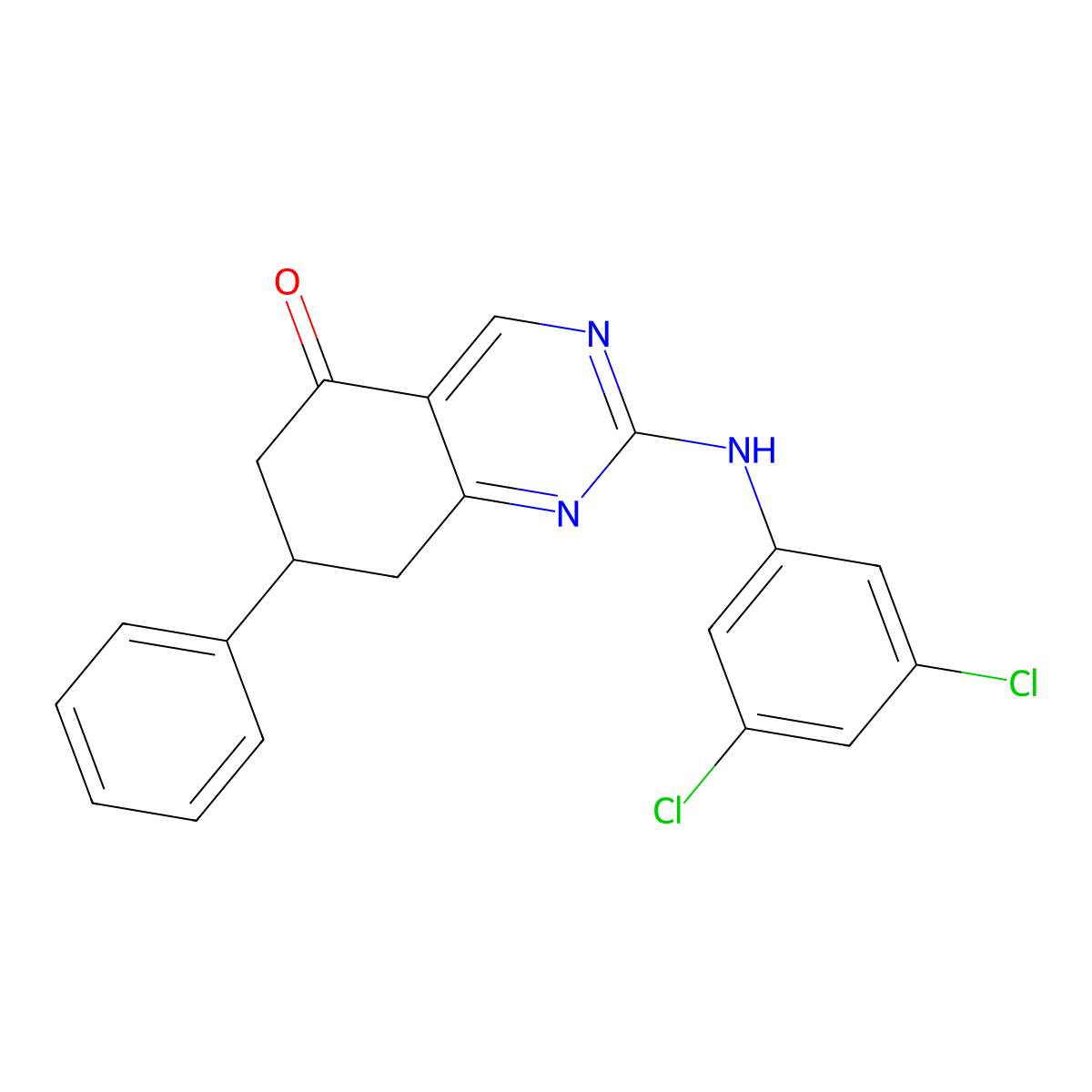 2-[(3,5-dichlorophenyl)amino]-7-phenyl-7,8-dihydroquinazolin-5(6H)-one molecular structure, CAS 714945-18-3