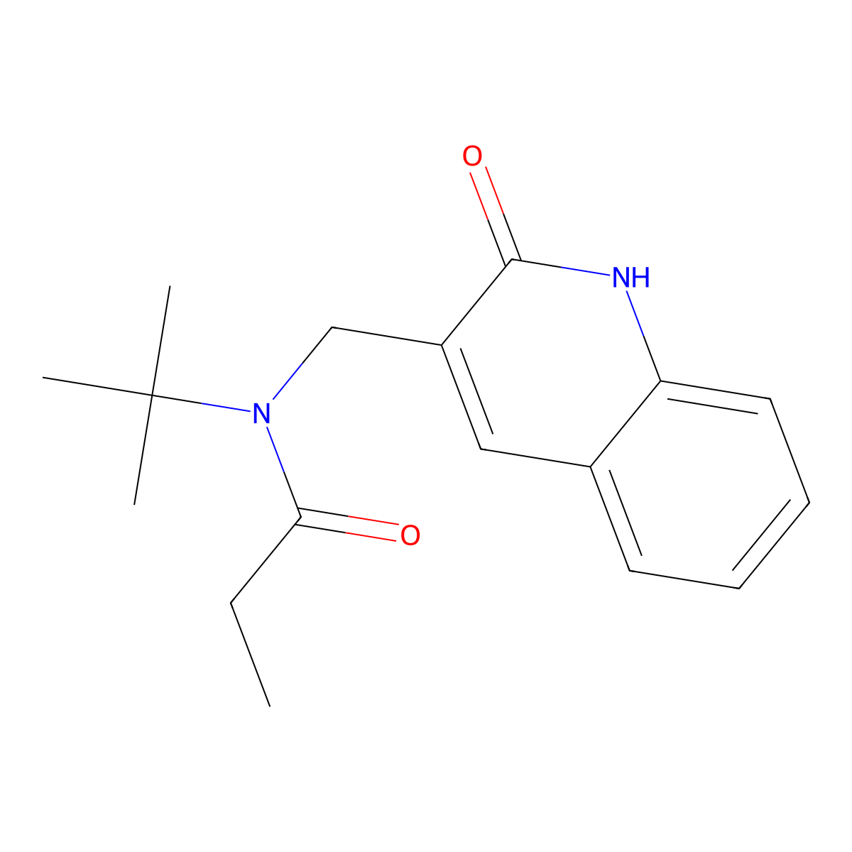 N-tert-butyl-N-[(2-oxo-1H-quinolin-3-yl)methyl]propanamide molecular structure, CAS 714946-05-1