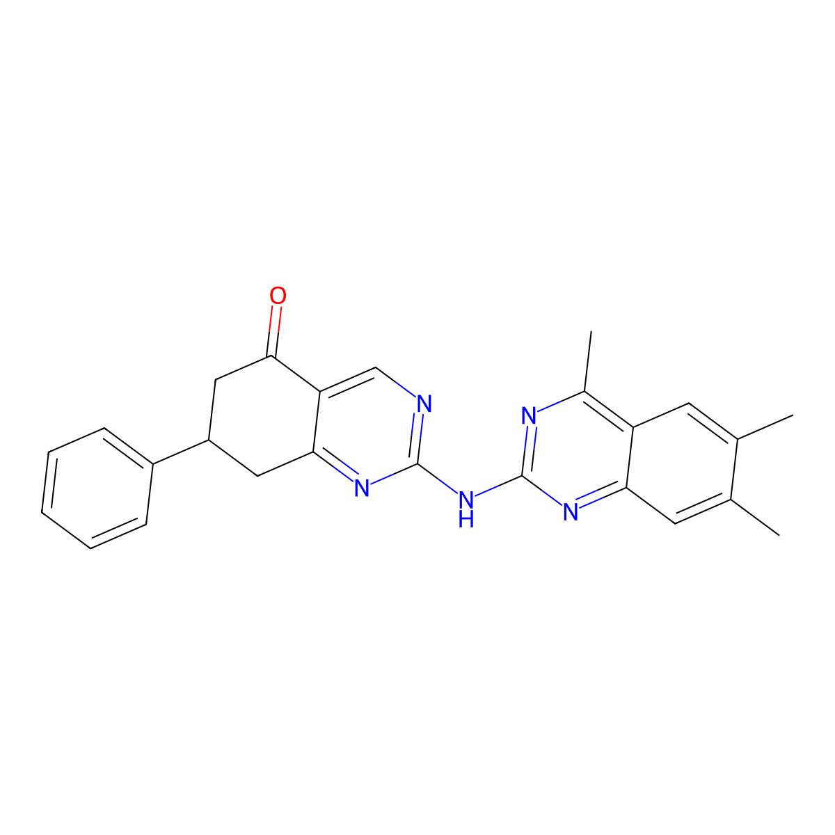 7-phenyl-2-[(4,6,7-trimethylquinazolin-2-yl)amino]-7,8-dihydroquinazolin-5(6H)-one molecular structure, CAS 714947-10-1