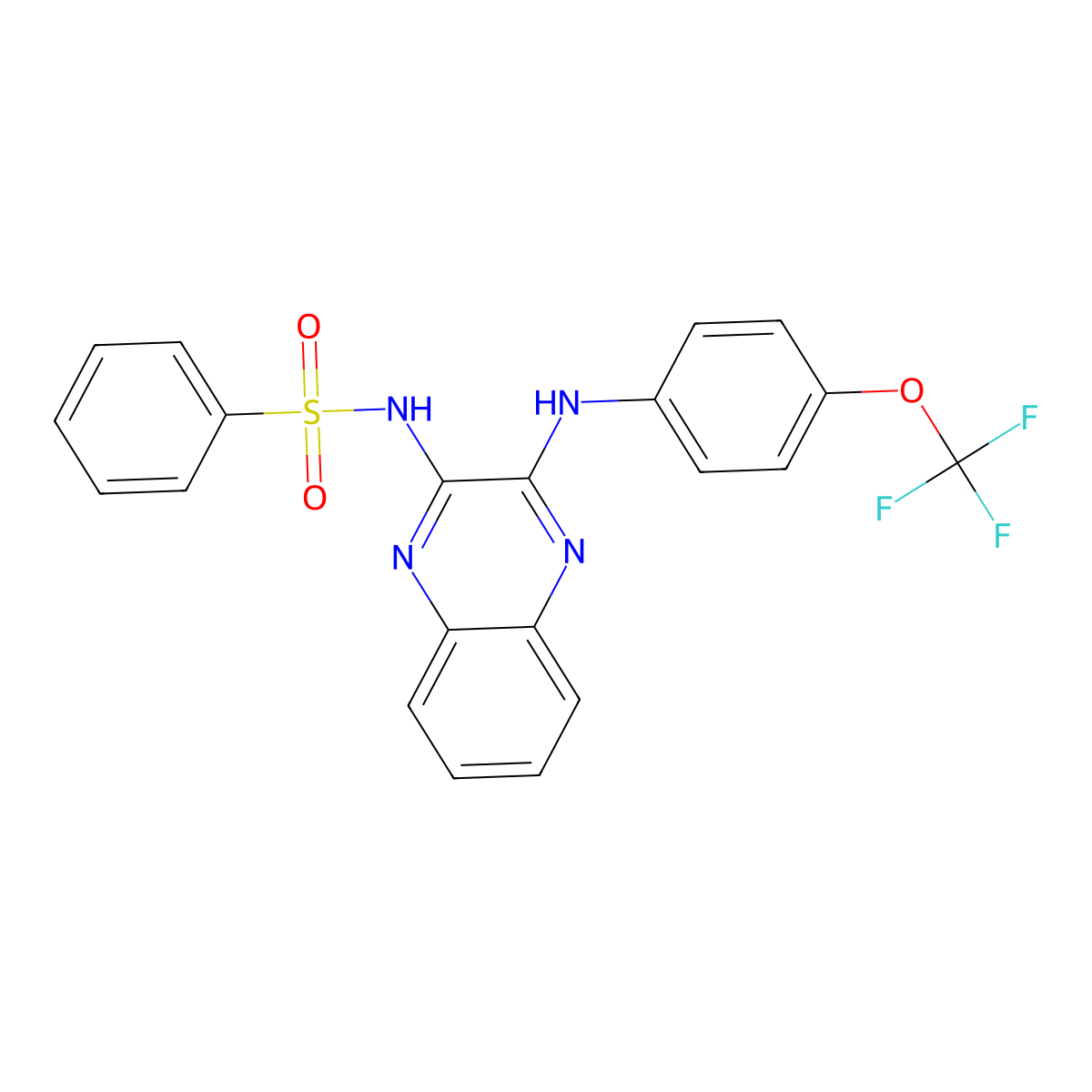 N-{3-[4-(trifluoromethoxy)anilino]-2-quinoxalinyl}benzenesulfonamide molecular structure, CAS 714948-88-6