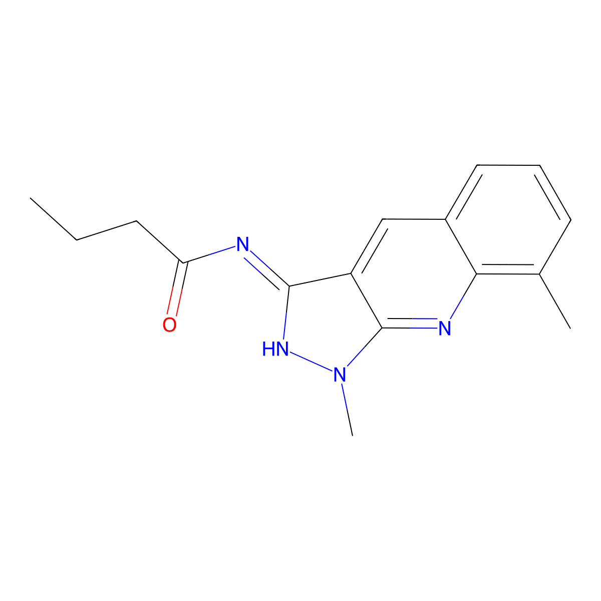 N-(1,8-dimethylpyrazolo[3,4-b]quinolin-3-yl)butanamide molecular structure, CAS 714949-13-0