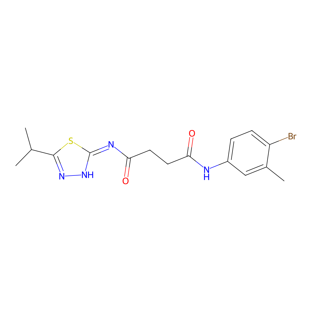 N1-(4-bromo-3-methylphenyl)-N4-(5-isopropyl-1,3,4-thiadiazol-2-yl)succinamide molecular structure, CAS 714949-14-1