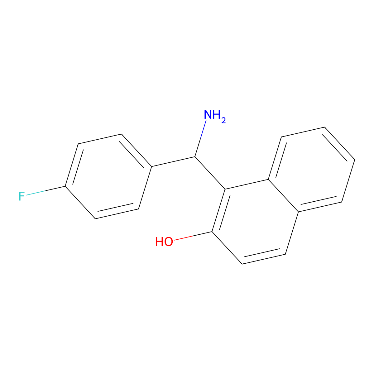 1-[Amino(4-fluorophenyl)methyl]-2-naphthalenol molecular structure, CAS 714953-86-3