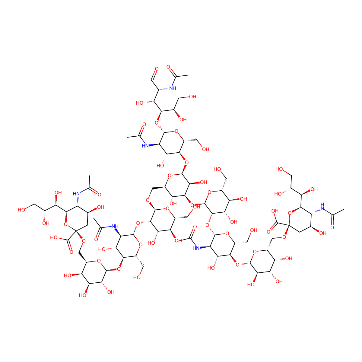 Neu5Ac alpha(2-6) N-Glycan molecular structure, CAS 71496-55-4
