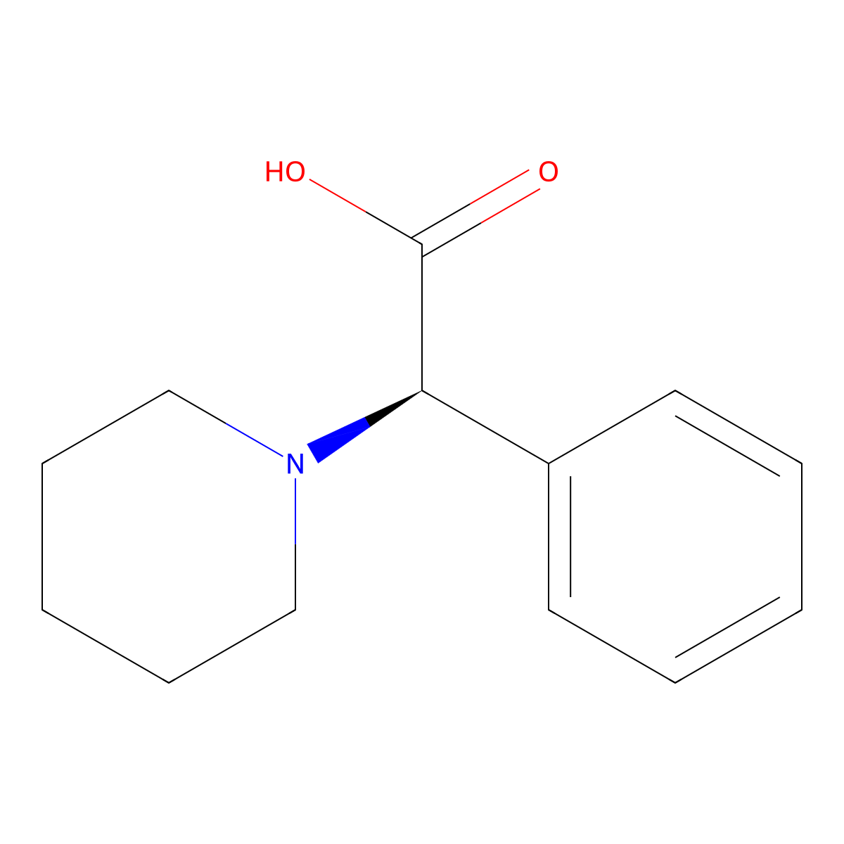 (R)-2-phenyl-2-(piperidin-1-yl)acetic acid molecular structure, CAS 714976-58-6
