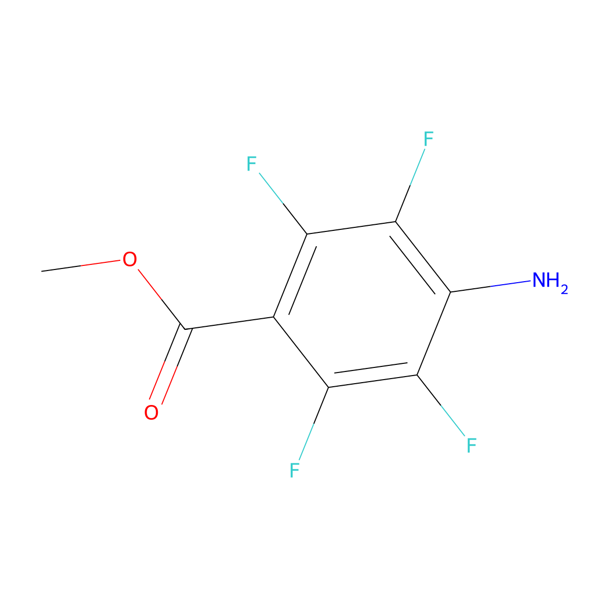 Methyl 4-amino-2,3,5,6-tetrafluorobenzoate molecular structure, CAS 715-37-7