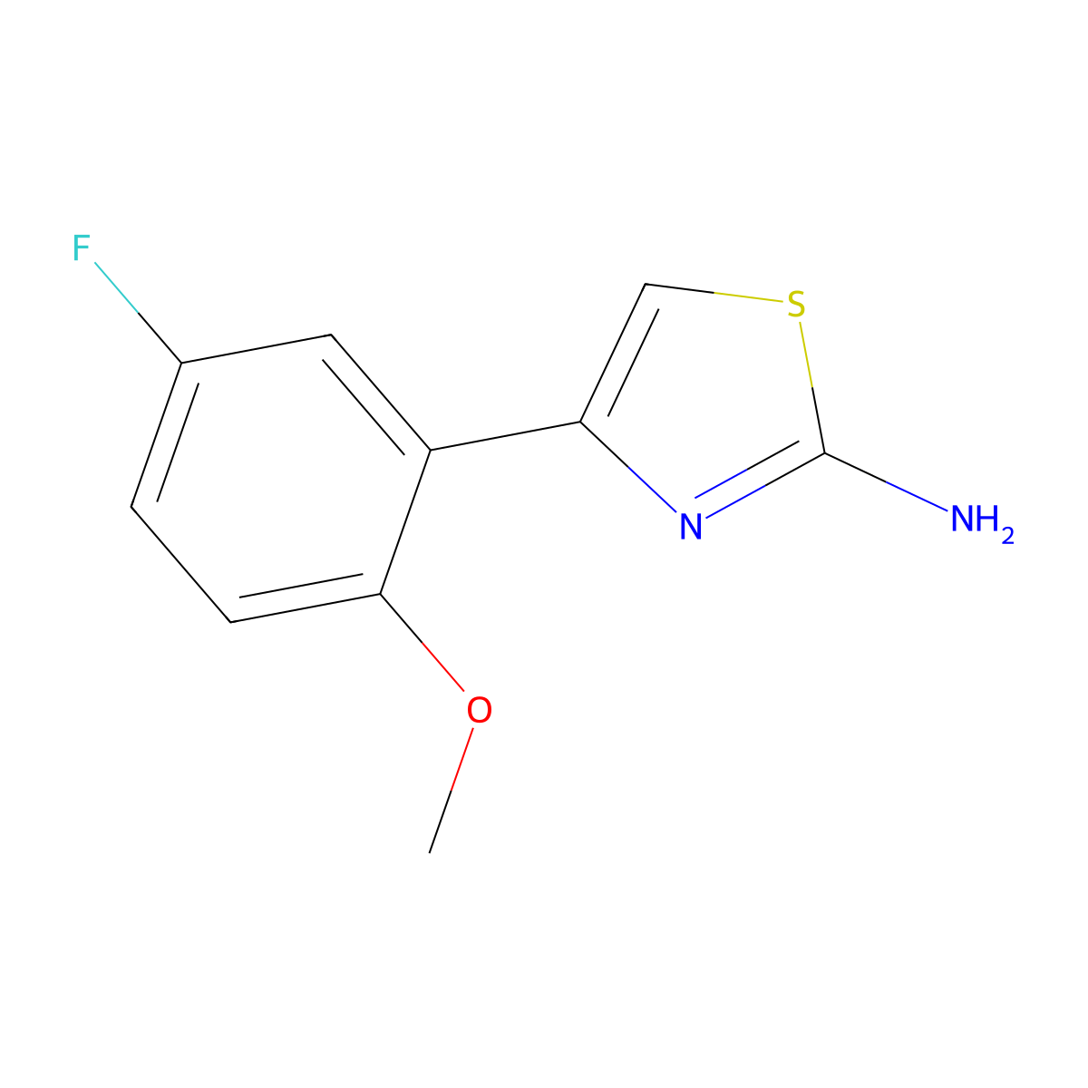 4-(5-Fluoro-2-methoxyphenyl)-1,3-thiazol-2-amine molecular structure, CAS 715-89-9