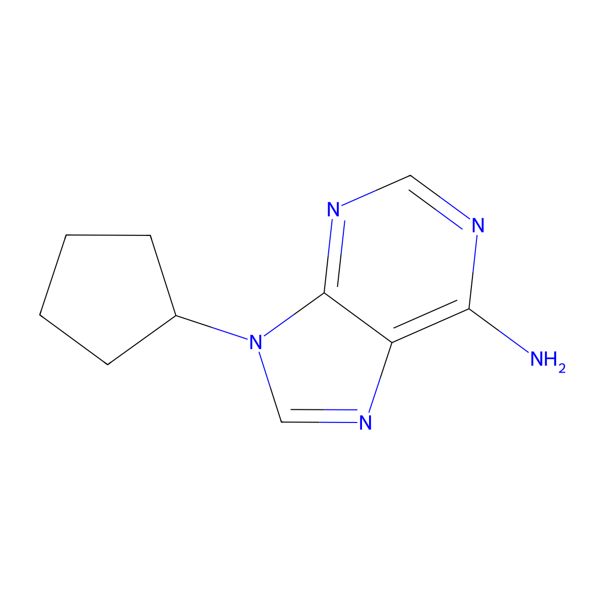 9-Cyclopentyladenine molecular structure, CAS 715-91-3