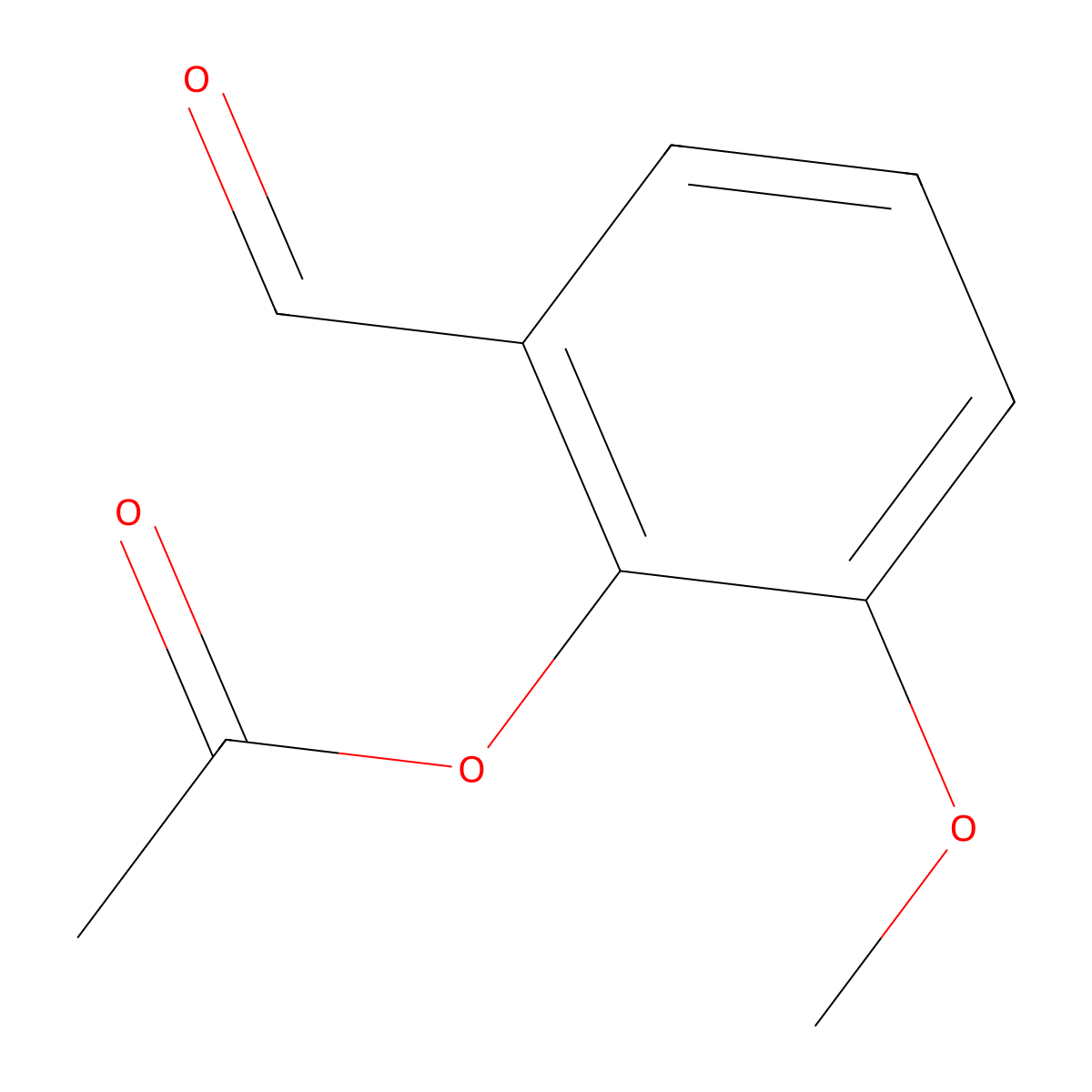 2-Acetoxy-3-methoxybenzaldehyde molecular structure, CAS 7150-01-8