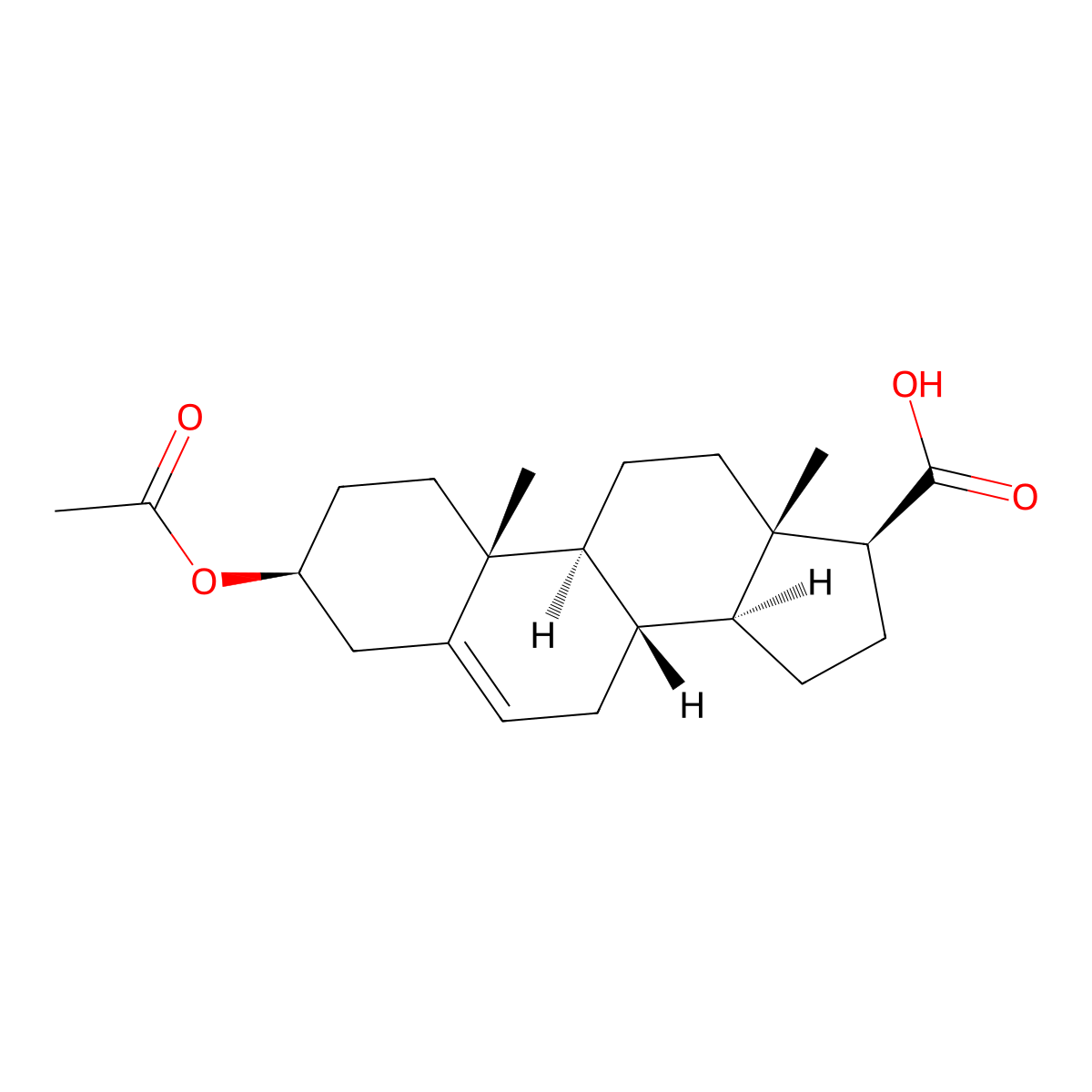 (3S,8S,9S,10R,13S,14S,17S)-3-acetyloxy-10,13-dimethyl-2,3,4,7,8,9,11,12,14,15,16,17-dodecahydro-1H-cyclopenta[a]phenanthrene-17-carboxylic acid molecular structure, CAS 7150-18-7