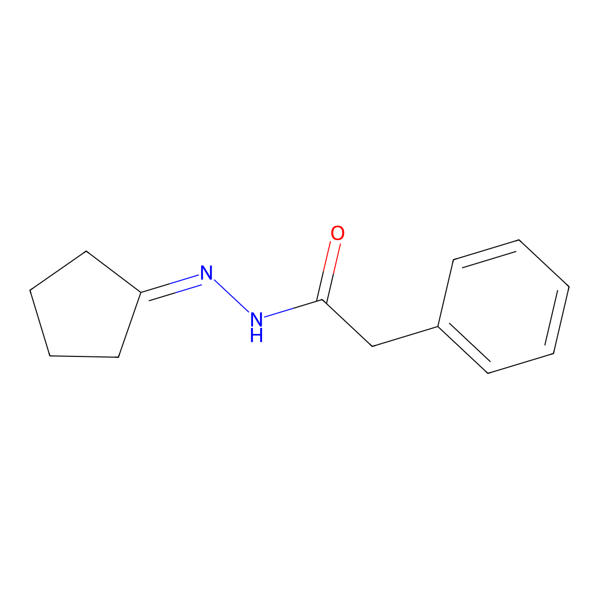 n'-Cyclopentylidene-2-phenylacetohydrazide molecular structure, CAS 7150-42-7