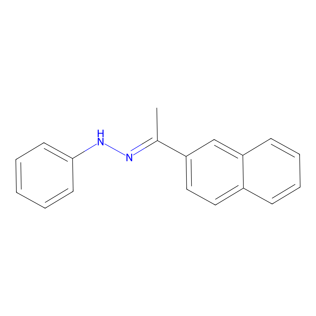 N-(1-naphthalen-2-ylethylideneamino)aniline molecular structure, CAS 7150-57-4