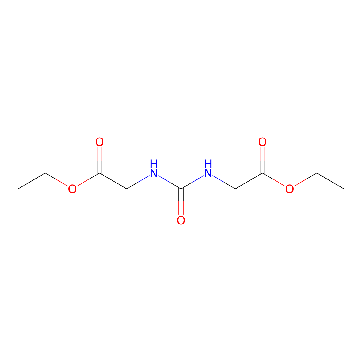 Ethyl 2-{[(2-ethoxy-2-oxoethyl)carbamoyl]amino}acetate molecular structure, CAS 7150-63-2