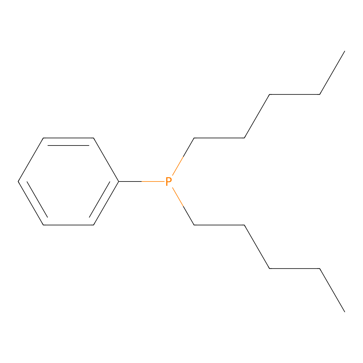Dipentylphenylphosphine molecular structure, CAS 71501-08-1