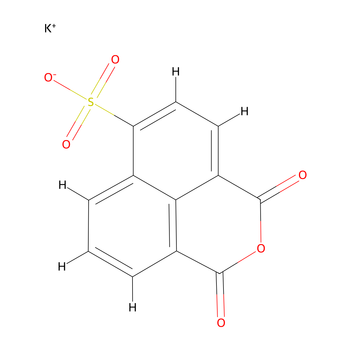 potassium 2,4-dioxo-3-oxatricyclo[7.3.1.05,13]trideca-1(12),5(13),6,8,10-pentaene-8-sulfonate molecular structure, CAS 71501-16-1
