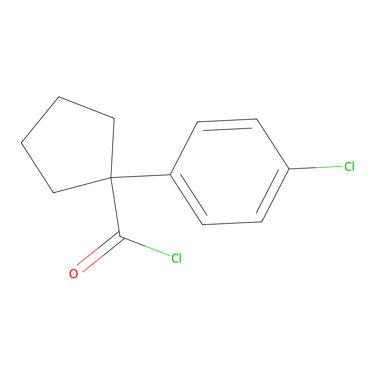 1-(4-Chlorophenyl)cyclopentanecarbonyl chloride molecular structure, CAS 71501-44-5