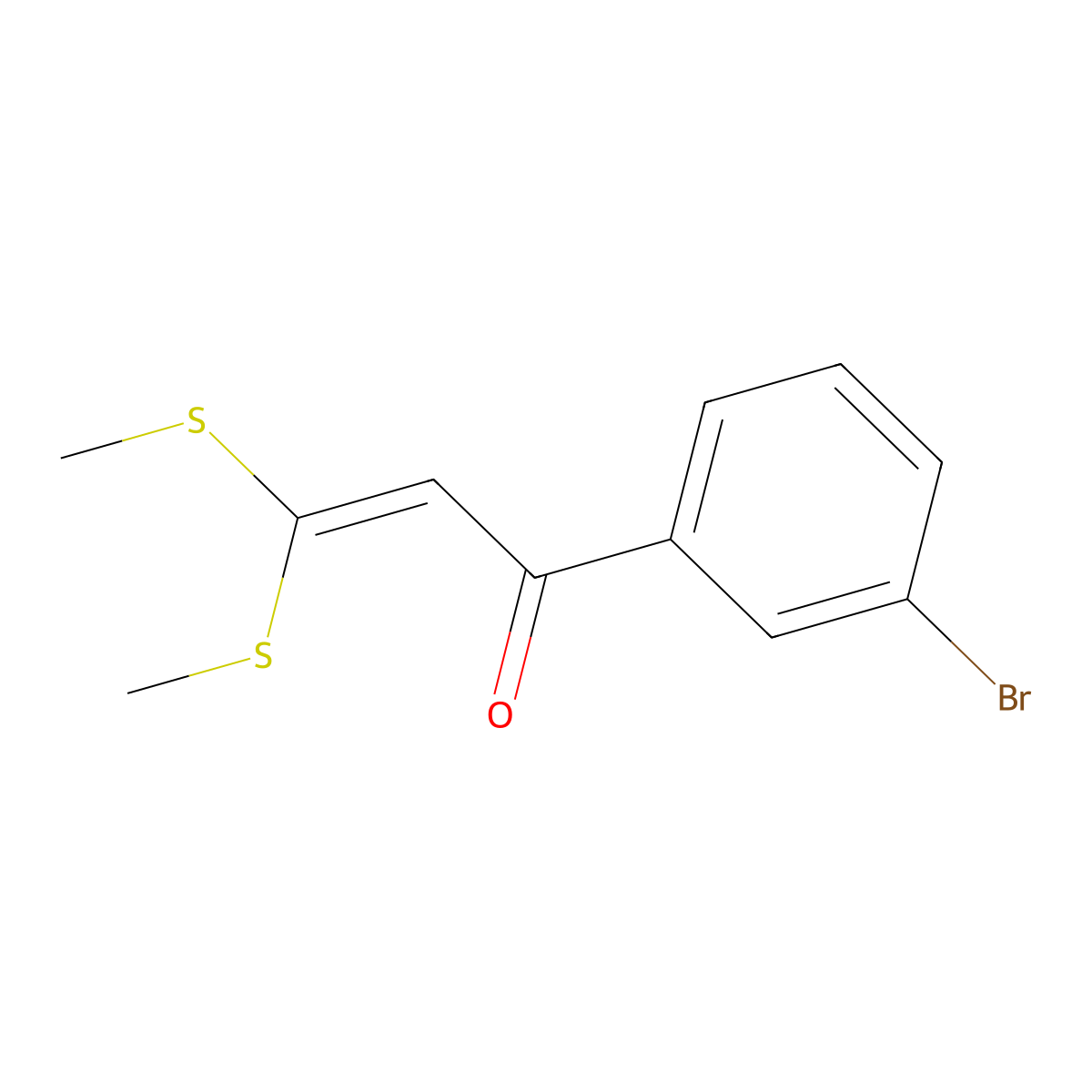 1-(3-Bromophenyl)-3,3-bis(methylsulfanyl)prop-2-en-1-one molecular structure, CAS 71504-03-5
