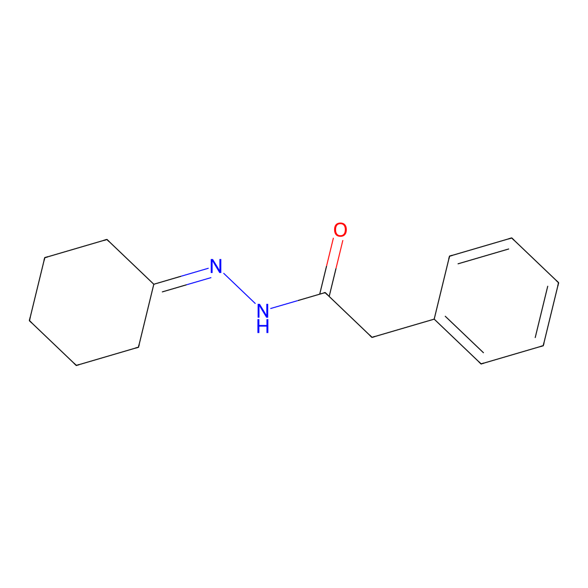 n'-Cyclohexylidene-2-phenylacetohydrazide molecular structure, CAS 7151-54-4