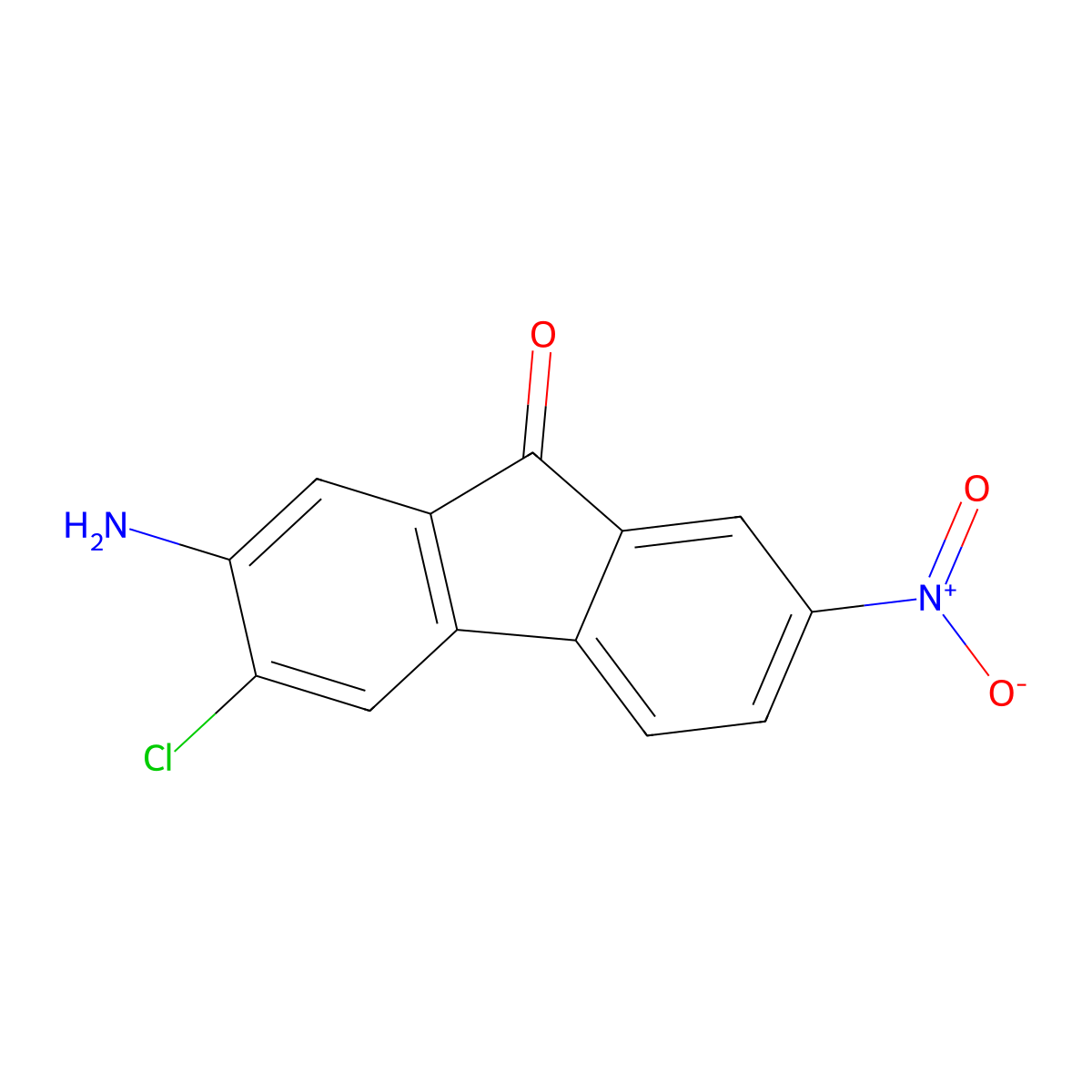 2-Amino-3-chloro-7-nitrofluoren-9-one molecular structure, CAS 7151-61-3