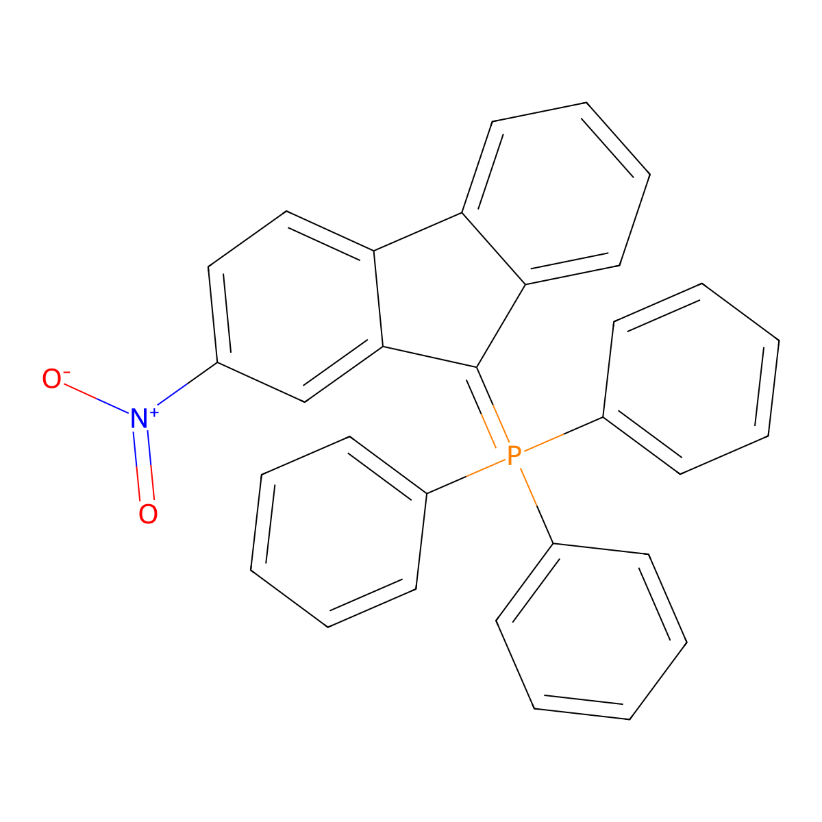 (2-Nitro-9H-fluoren-9-ylidene)(triphenyl)-lambda~5~-phosphane molecular structure, CAS 7151-67-9