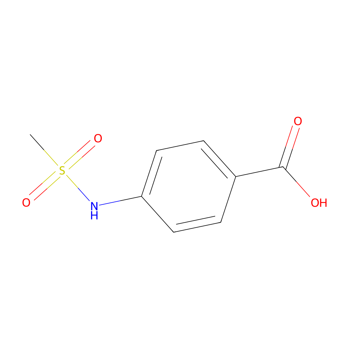 4-(Methylsulfonamido)benzoic acid molecular structure, CAS 7151-76-0