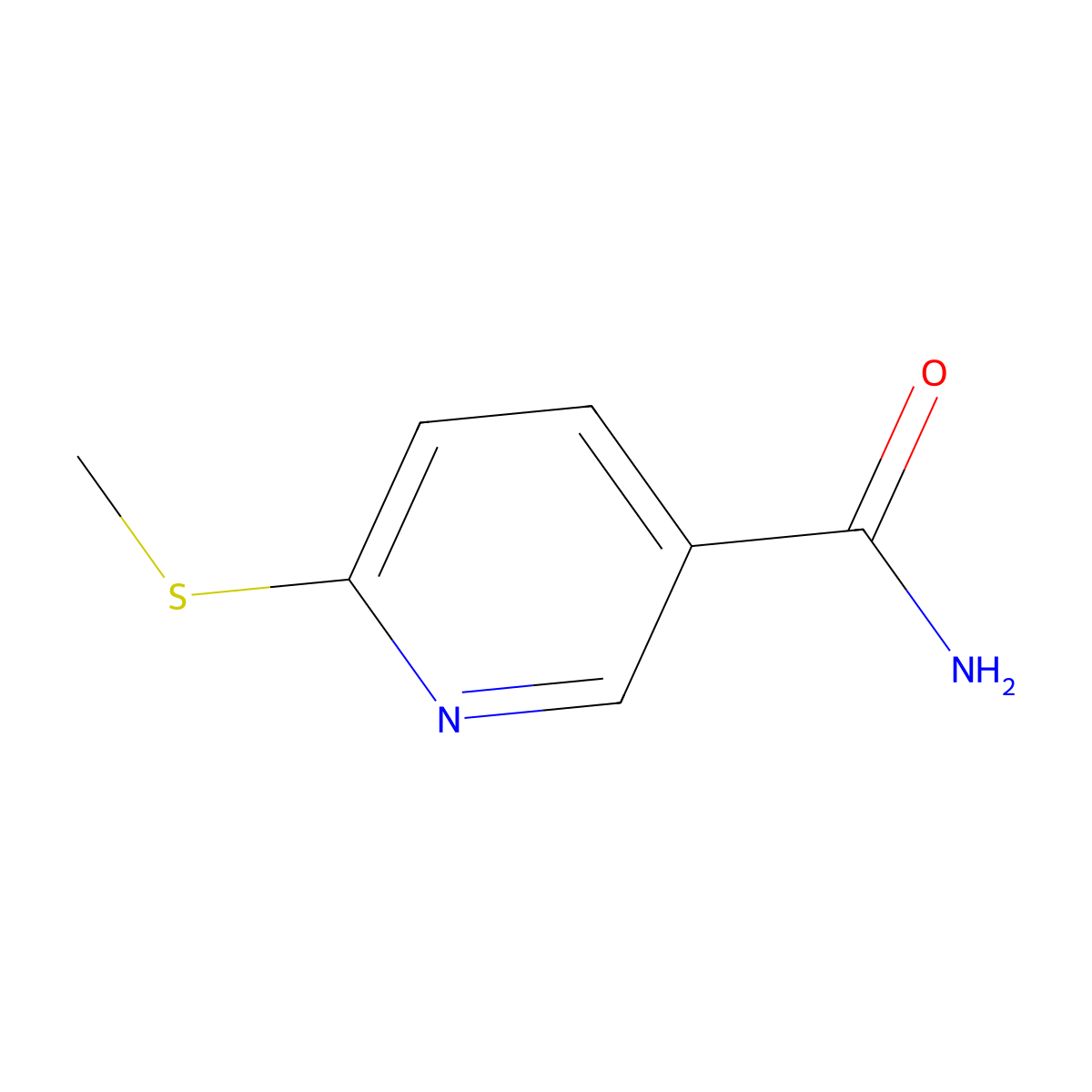 6-(Methylsulfanyl)pyridine-3-carboxamide molecular structure, CAS 7151-91-9