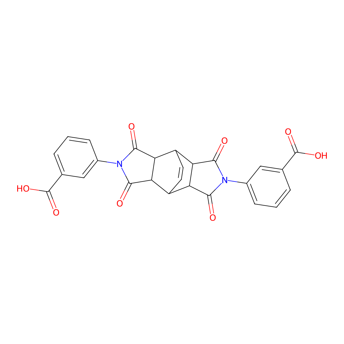 3,3'-(1,3,5,7-tetraoxooctahydro-4,8-ethenopyrrolo[3,4-f]isoindole-2,6(1H,3H)-diyl)dibenzoic acid molecular structure, CAS 71510-03-7