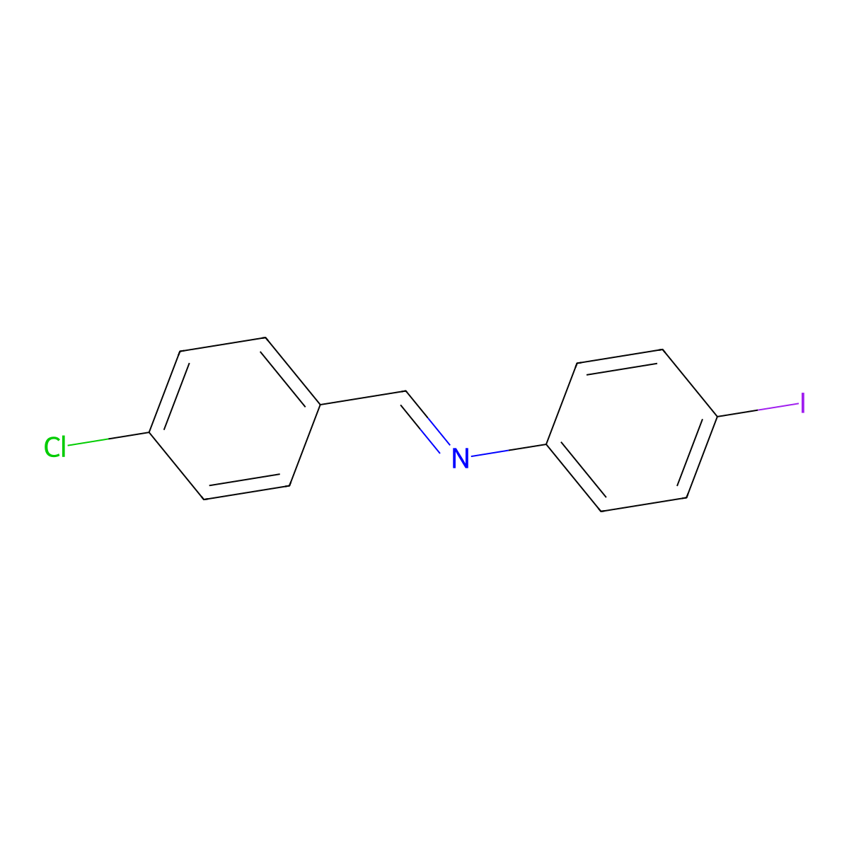 N-(4-Chlorobenzylidene)-4-iodoaniline molecular structure, CAS 71511-62-1
