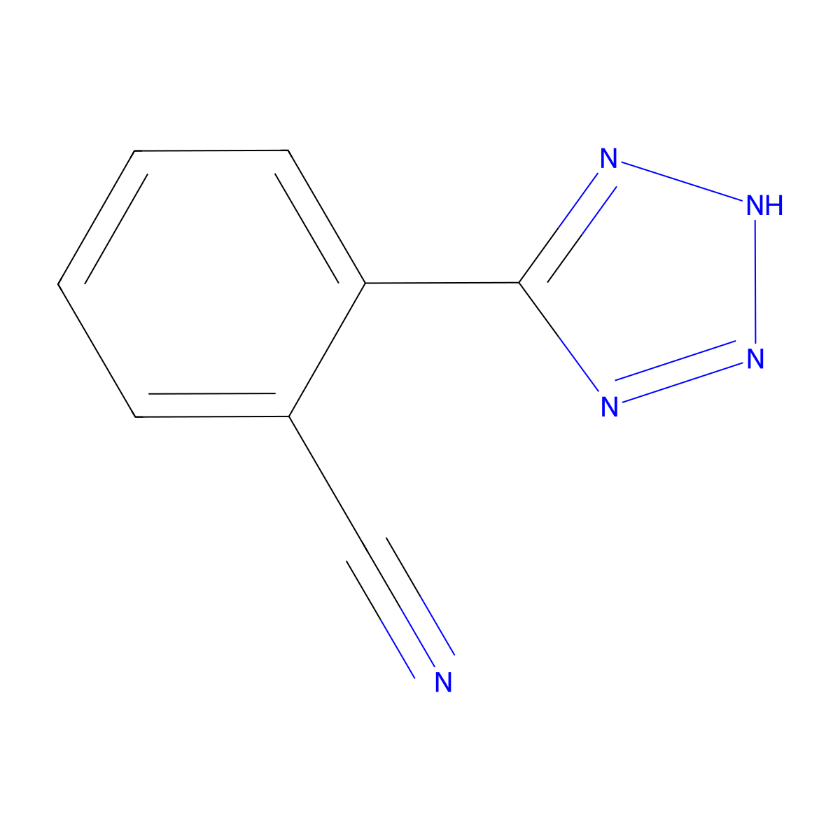 Benzonitrile, 2-(1H-tetrazol-5-yl)- molecular structure, CAS 71515-74-7