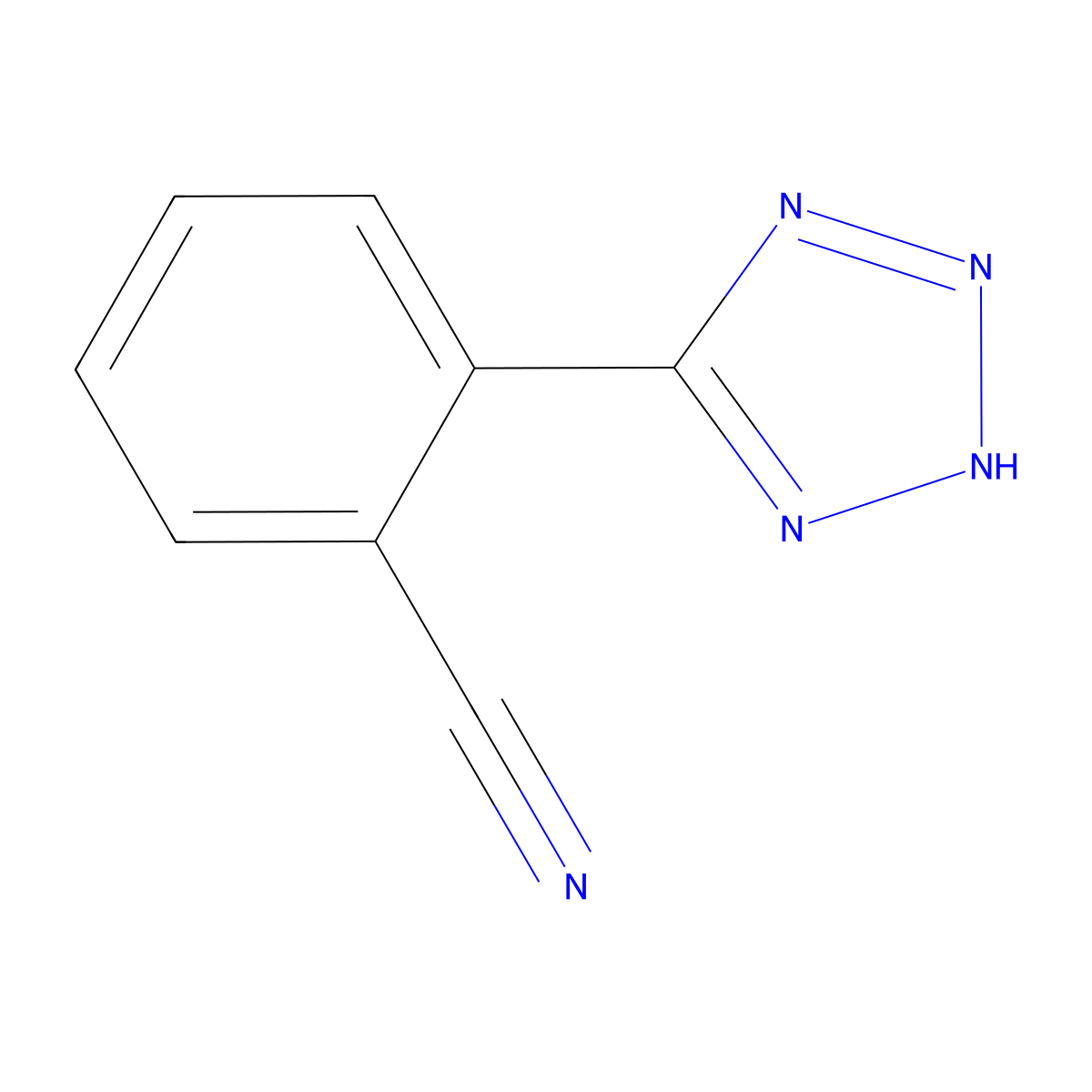 Benzonitrile, 2-(1H-tetrazol-5-yl)- molecular structure, CAS 71515-74-7