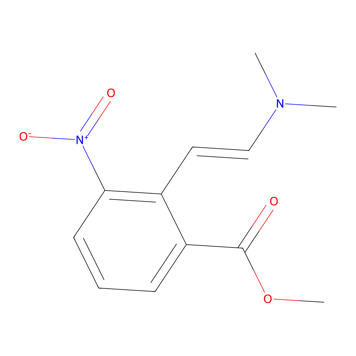 Methyl 2-(2-dimethylaminoethenyl)-3-nitrobenzoate molecular structure, CAS 71516-33-1