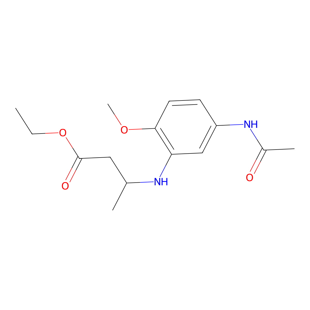 Butanoic acid, 3-[[5-(acetylamino)-2-methoxyphenyl]amino]-, ethyl ester molecular structure, CAS 71519-94-3