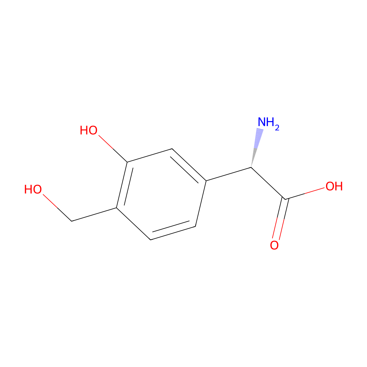 (alphaS)-alpha-Amino-3-hydroxy-4-(hydroxymethyl)benzeneacetic acid molecular structure, CAS 71522-58-2
