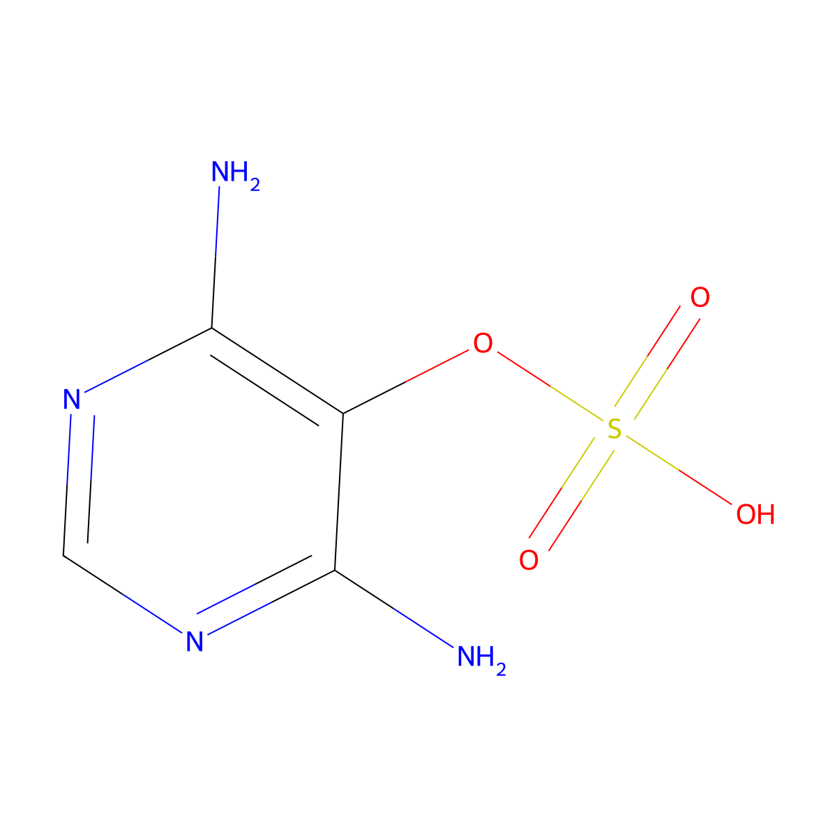 4,6-Diamino-5-pyrimidinyl hydrogensulfate molecular structure, CAS 71525-41-2