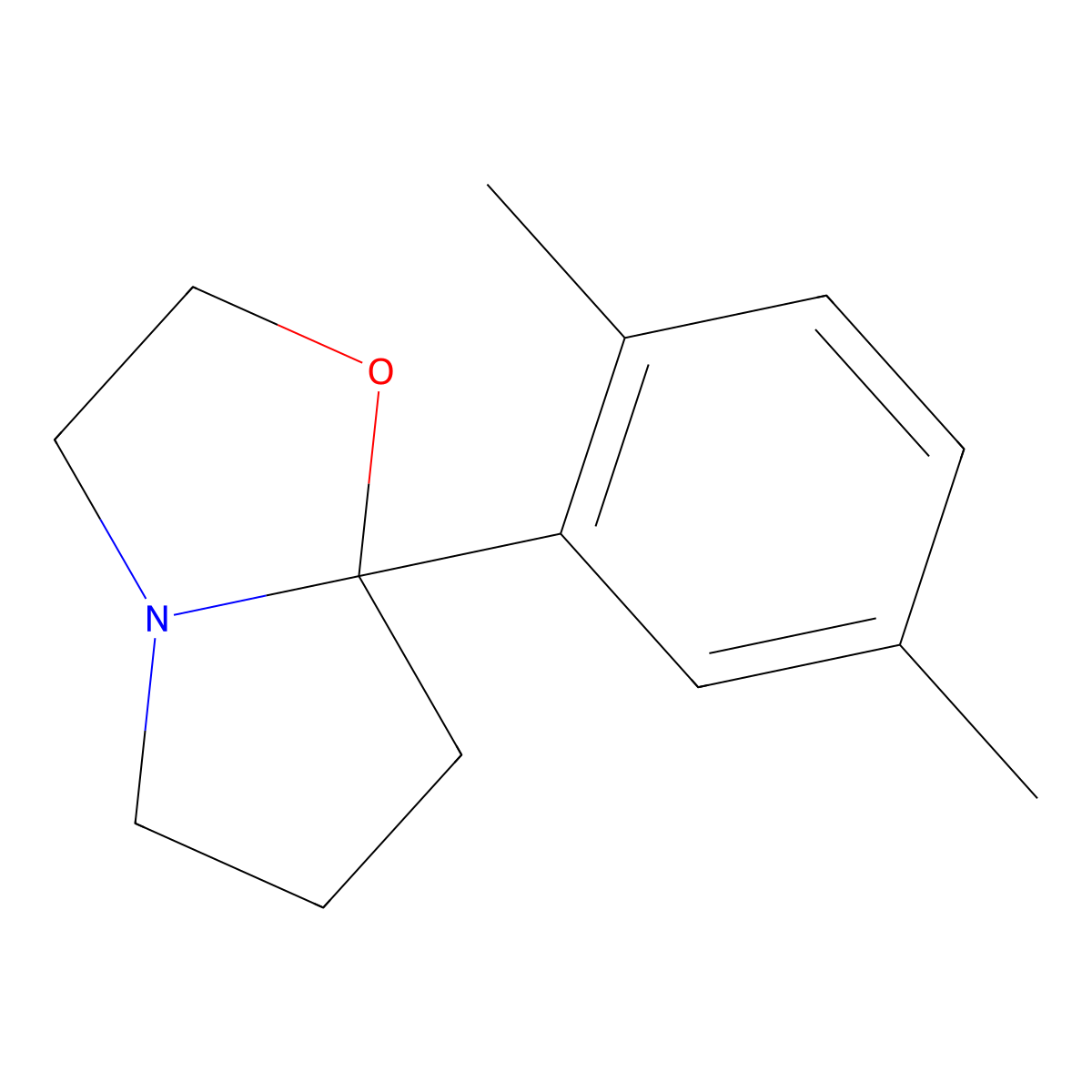 Pyrrolo(2,1-b)oxazole, 7a-(2,5-dimethylphenyl)hexahydro- molecular structure, CAS 71526-77-7