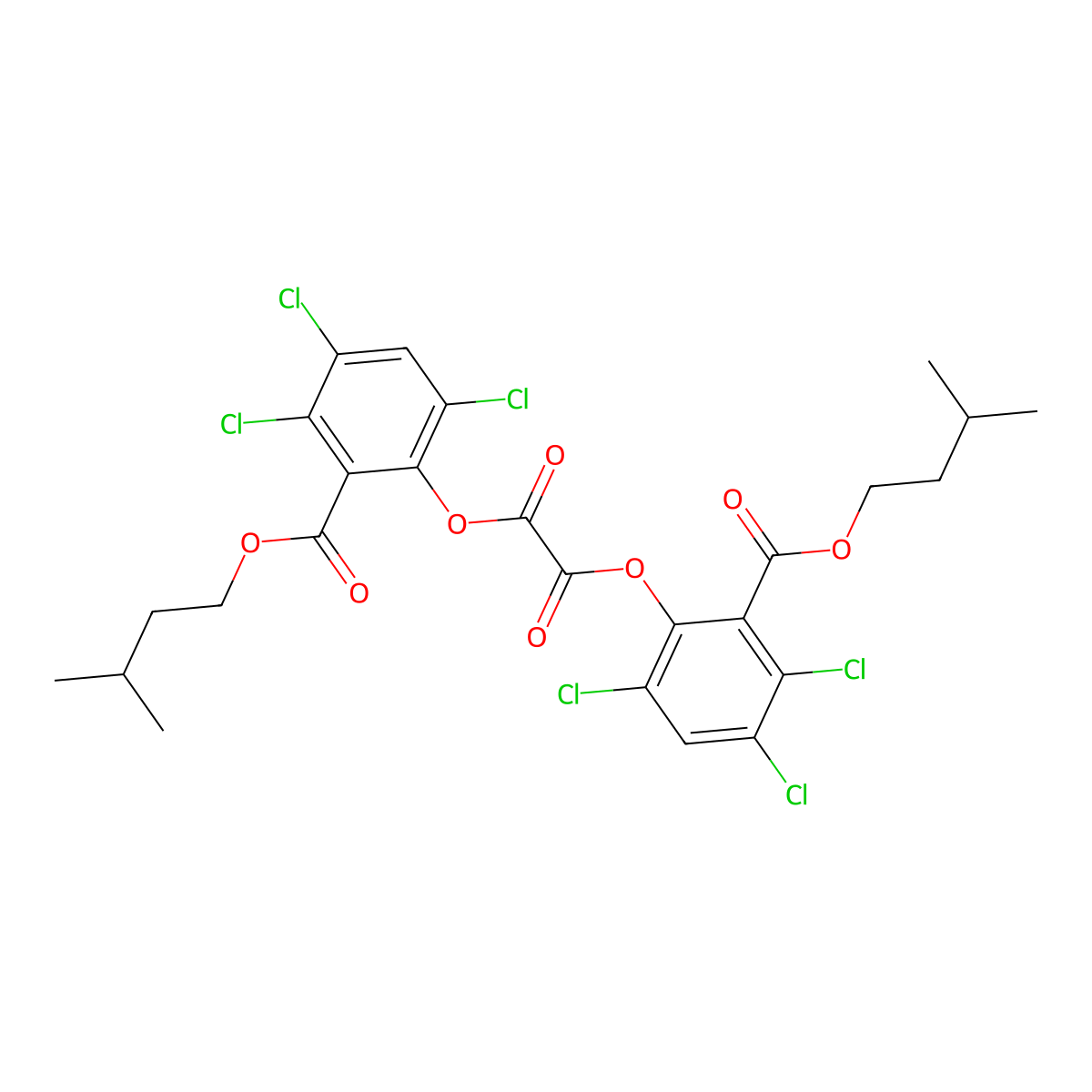Bis(2,4,5-trichloro-6-i-pentoxycarbonylphenyl) oxalate molecular structure, CAS 71527-73-6