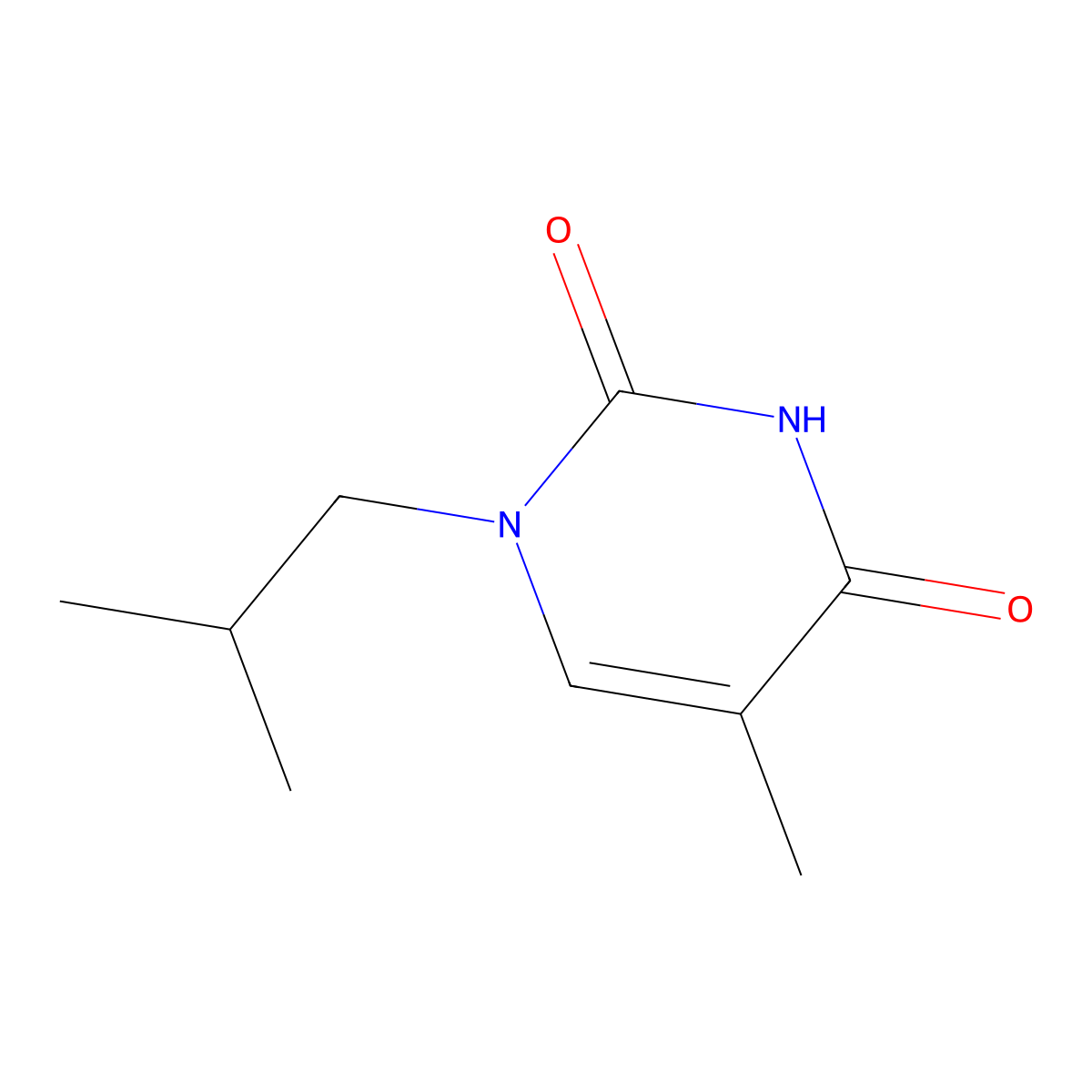 1-Isobutyl-5-methylpyrimidine-2,4(1h,3h)-dione molecular structure, CAS 7153-02-8