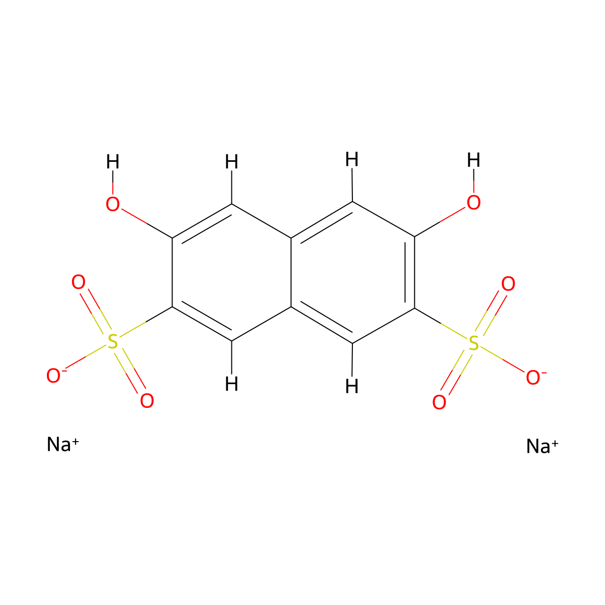 2,7-Naphthalenedisulfonic acid, 3,6-dihydroxy-, sodium salt (1:2) molecular structure, CAS 7153-21-1