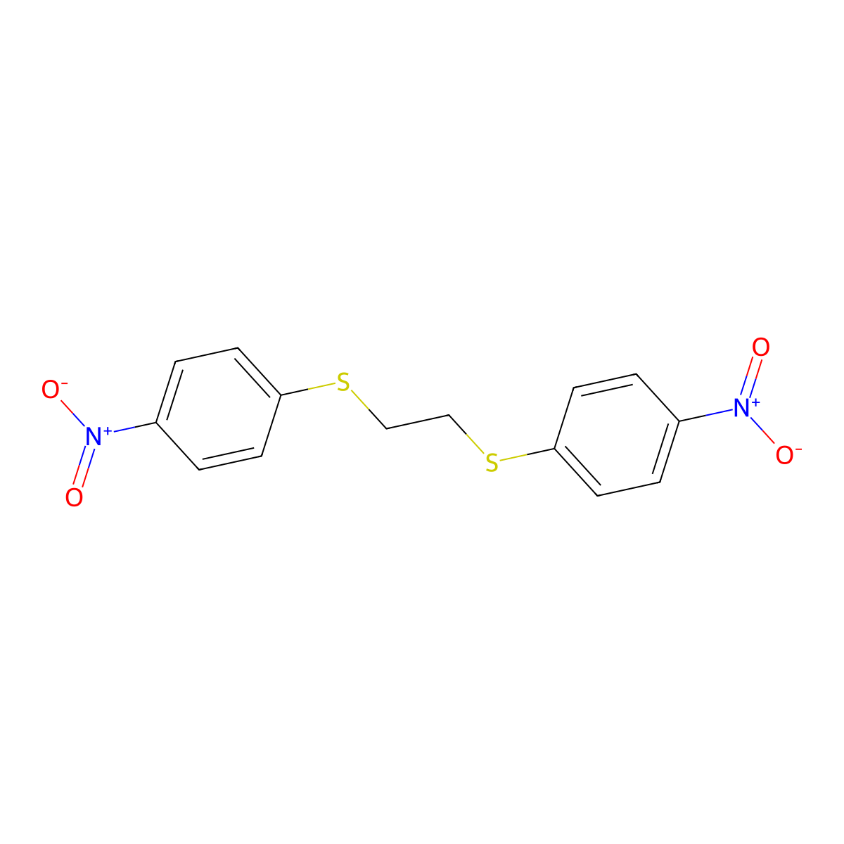 1-Nitro-4-({2-[(4-nitrophenyl)sulfanyl]ethyl}sulfanyl)benzene molecular structure, CAS 71532-93-9