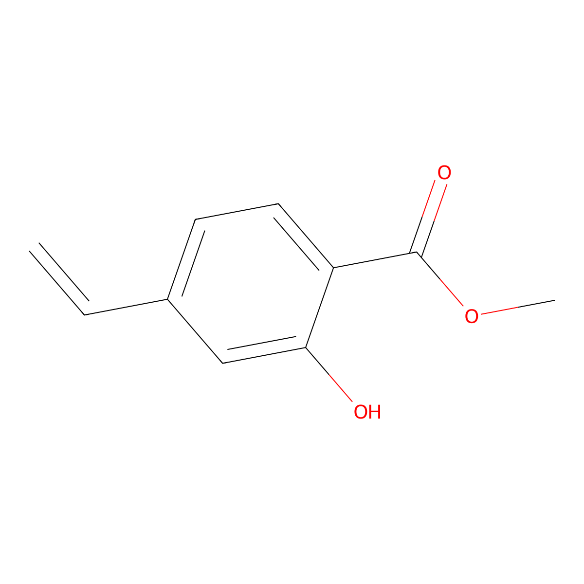 2-Hydroxy-4-vinyl-benzoic acid methyl ester molecular structure, CAS 71534-96-8