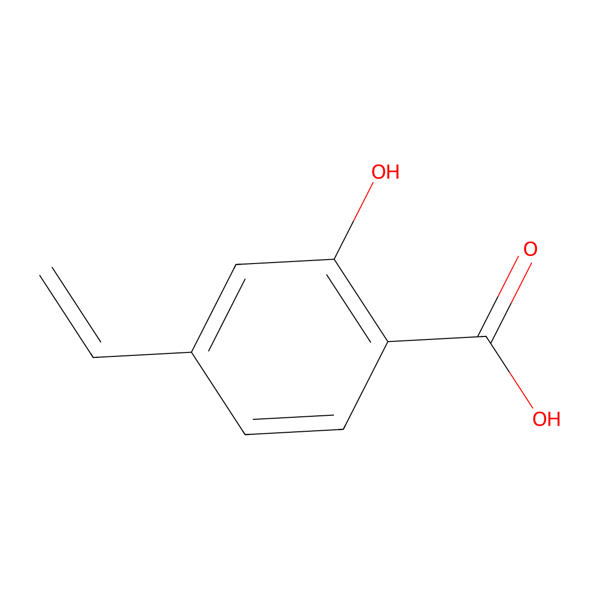 4-Ethenyl-2-hydroxybenzoic acid molecular structure, CAS 71534-98-0