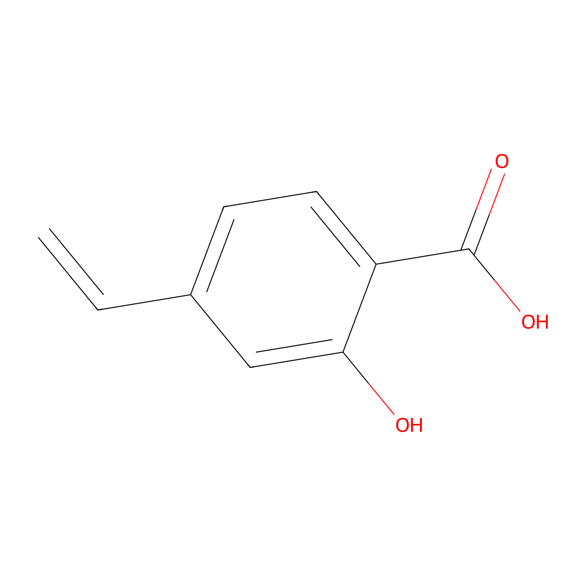 4-Ethenyl-2-hydroxybenzoic acid molecular structure, CAS 71534-98-0