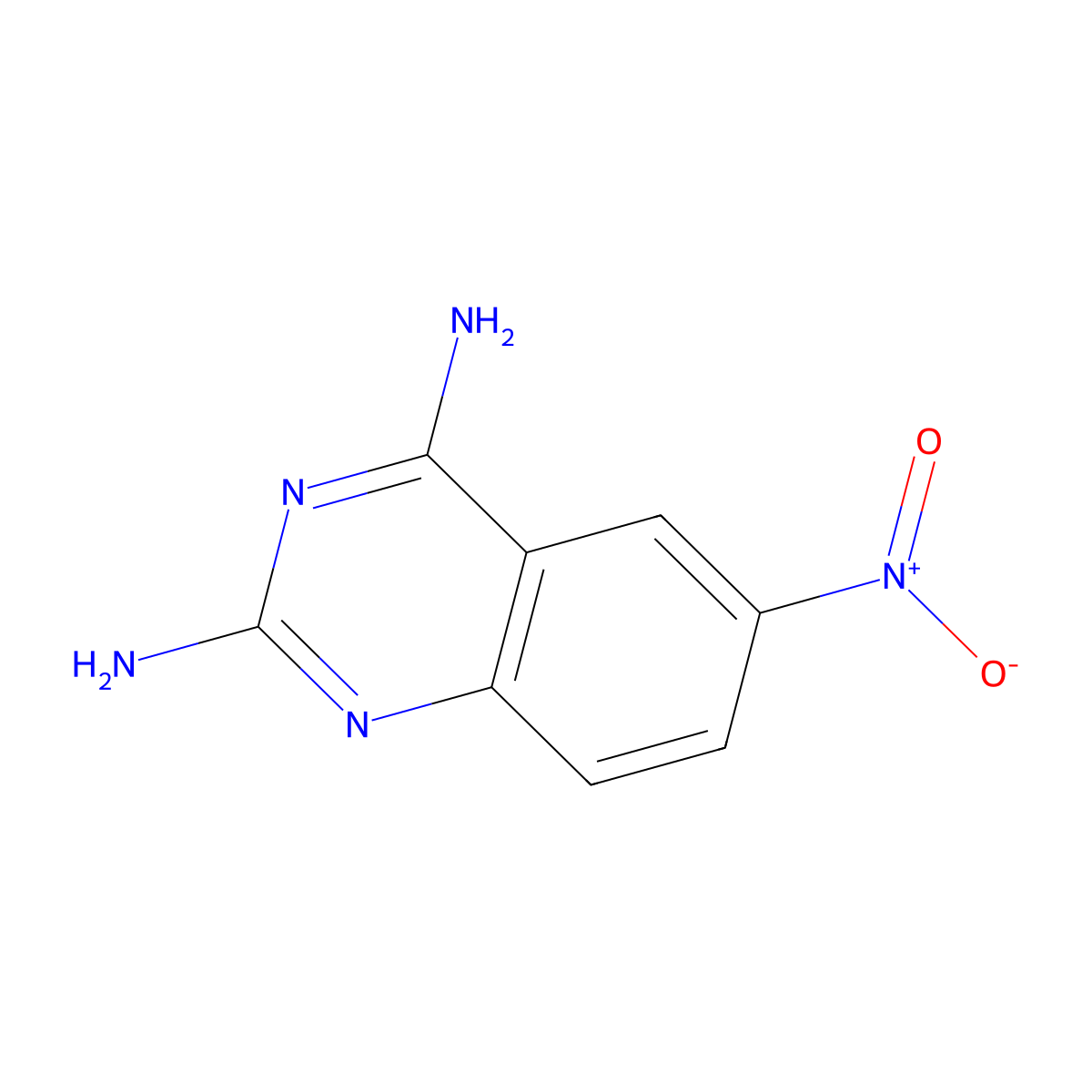 2,4-Diamino-6-nitroquinazoline molecular structure, CAS 7154-34-9