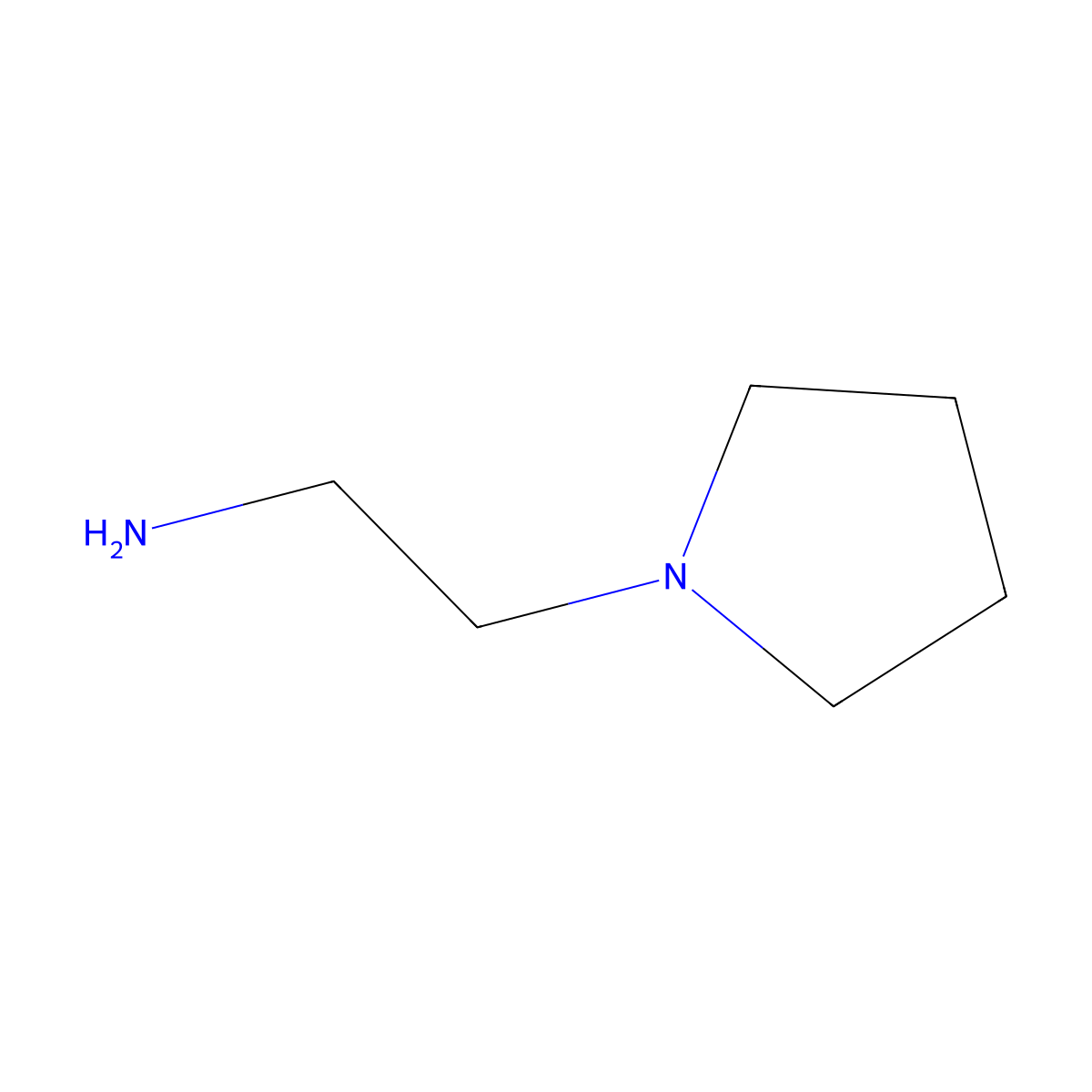 1-Pyrrolidineethanamine molecular structure, CAS 7154-73-6