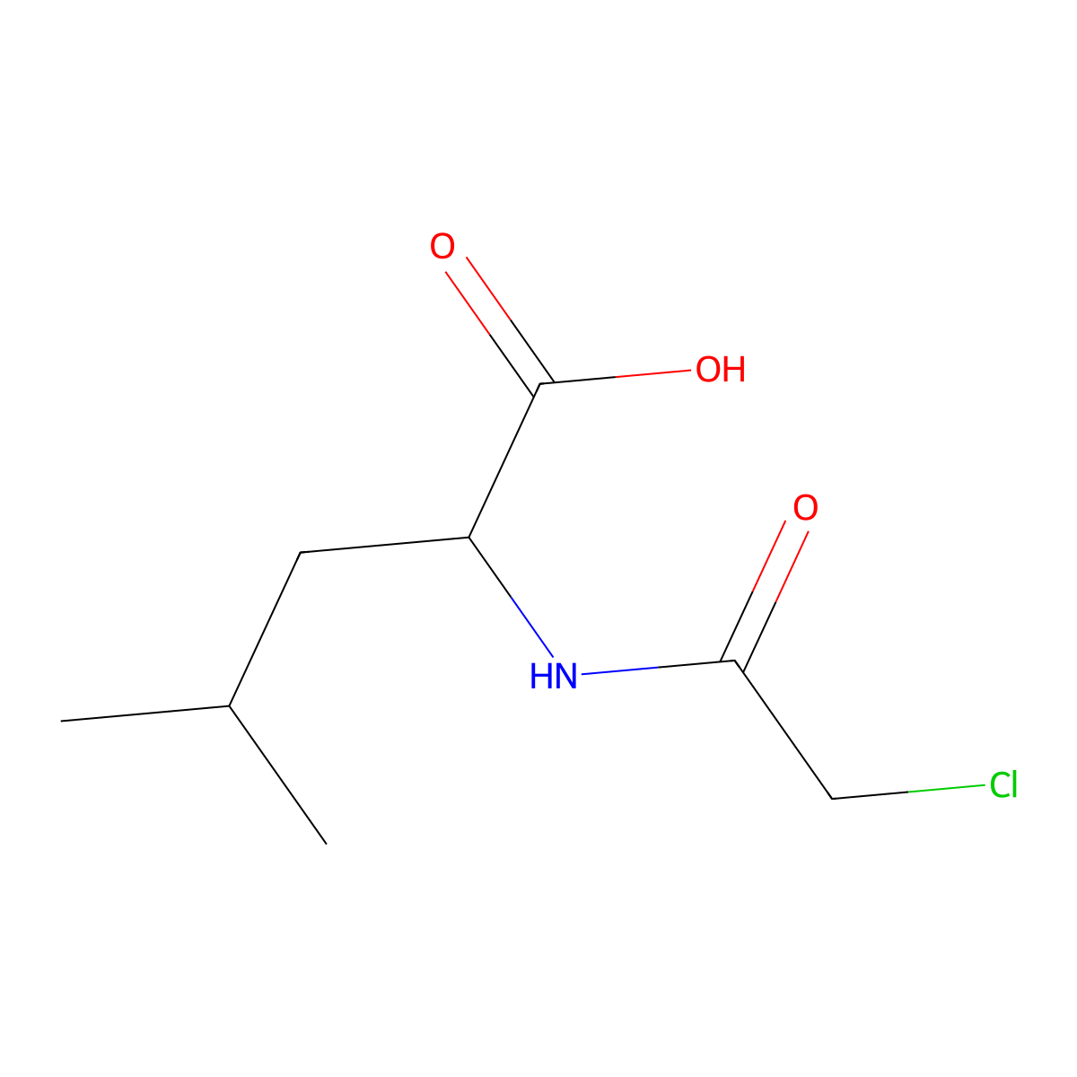 N-Chloroacetyl-L-leucine molecular structure, CAS 7154-83-8