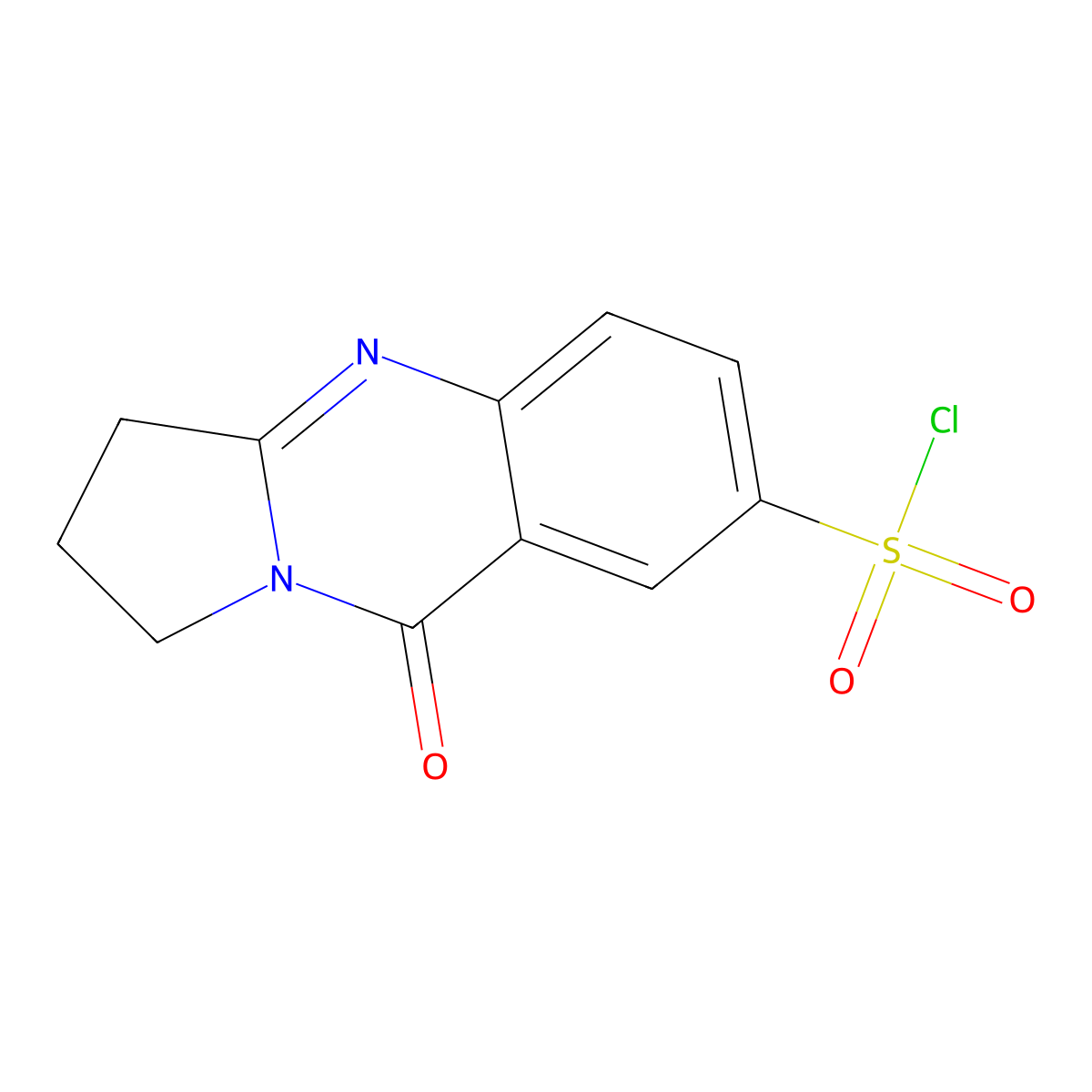 9-Oxo-1,2,3,9-tetrahydropyrrolo[2,1-b]quinazoline-7-sulfonyl chloride molecular structure, CAS 71540-63-1